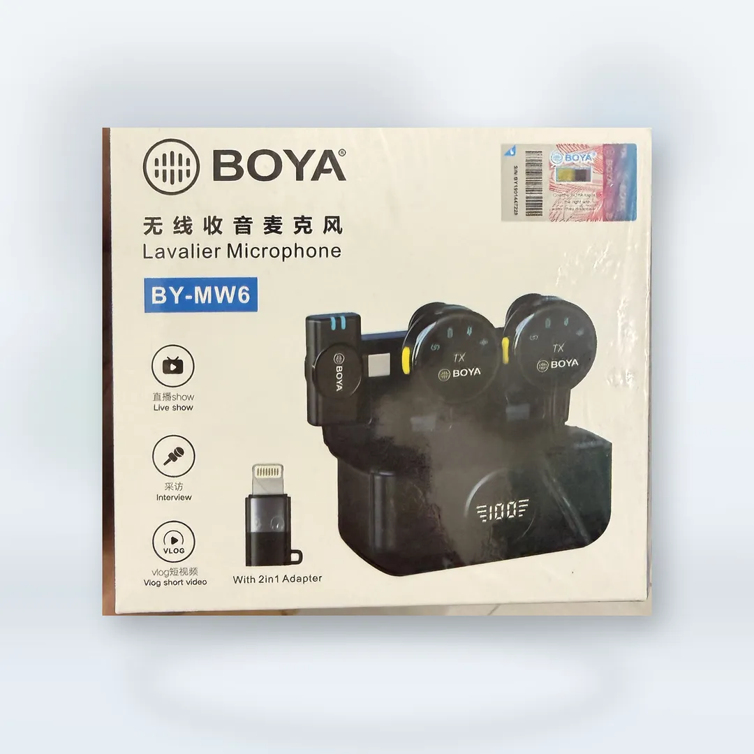  BOYA BY-MW6 Wireless Lavalier Microphone – Dual Transmitter (original verient)